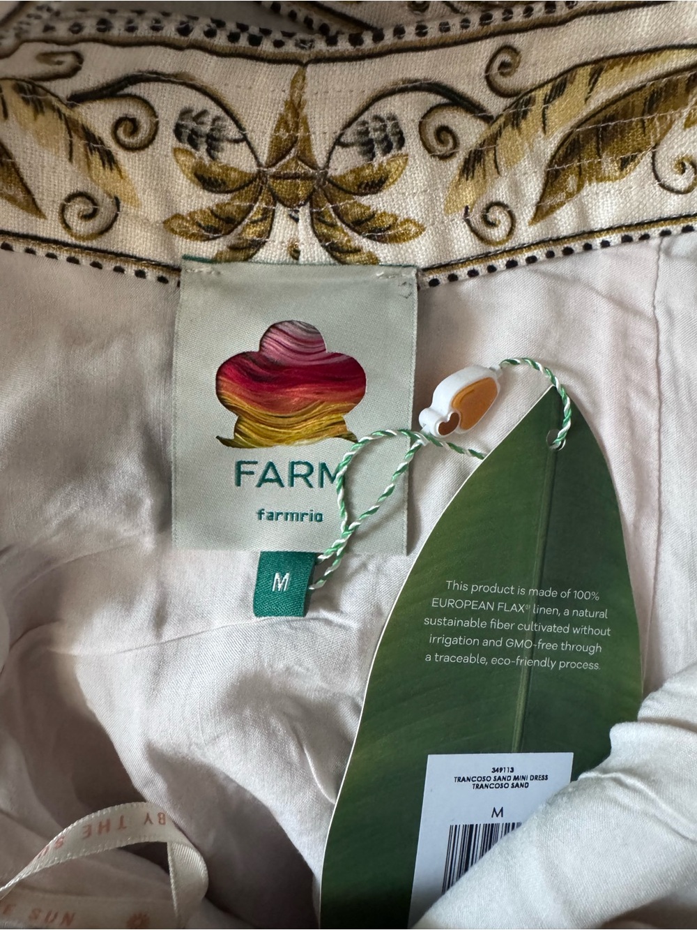 Farm Rio Off-White Trancoso Buttoned Mini Dress - Picture 11 of 11